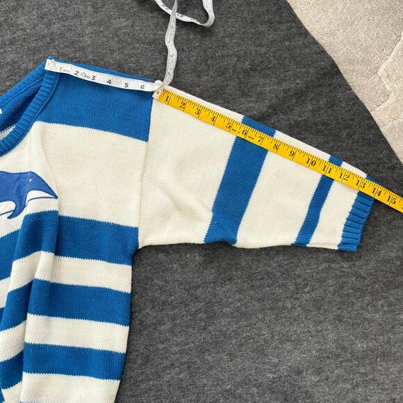 VINTAGE BEACH STYLE STRIPED COTTON SWEATER SIZE M/L - Picture 8 of 10